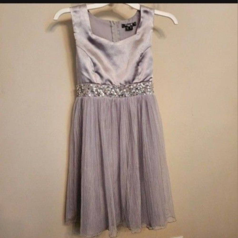 Chic Silver Kids Formal Dress